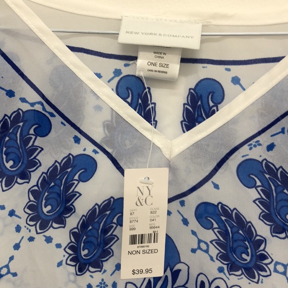 NWT New York & Company Beach Poncho Kimono Cover Up - Picture 2 of 7